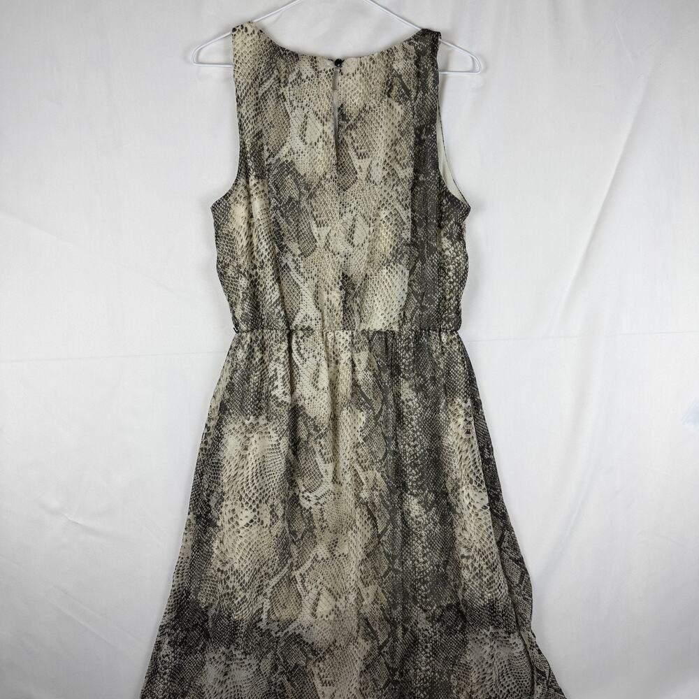 J. Taylor Women's Size 12 Snake Print Sleeveless Midi Dress Black White Beige - Picture 5 of 8